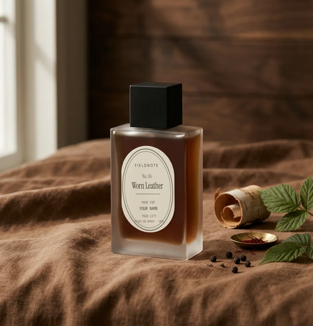 worn leather bottle